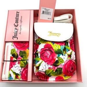 Juicy Couture White Multi Rose Cellie and Case Card Gift Set